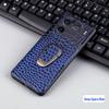 iPhone 13-Hülle aus echtem Leder mit Krokodilmuster und Halterung – vollständiger Schutz für Apple 14 Pro Max.
