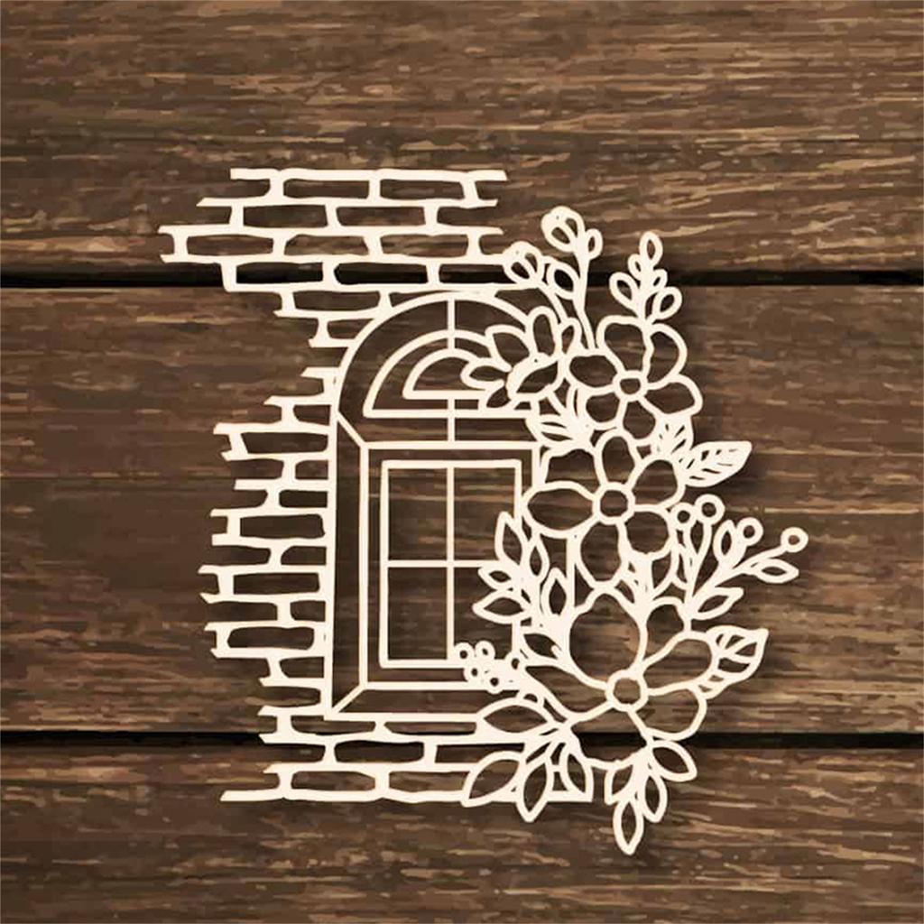 Window Floral Shape Die Cut Metal Embossing Stencils Carbon Steel Cutting Die Scrapbooking Die for Card Making Journal