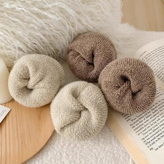 Unisex Thick Crew Socks Solid Color Warm Winter Socks Ribbed Stretchy Casual Socks for Women Leggings And Low Cut Boots