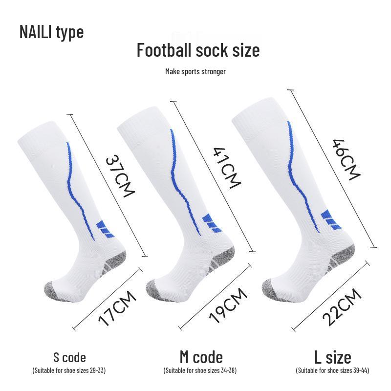 Professional Men's Breathable Non-slip Football Socks - Wear-resistant, Sweat-absorbing, Long Training Stockings.