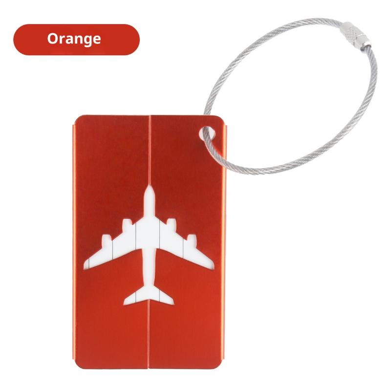 Luggage Tag Airplane Aircraft Luggage Tag Aluminium Alloy Anti-Loss Id Card Solid Color Travel Accessories