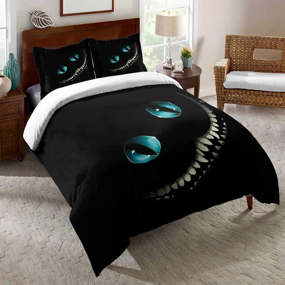 Read Cat Bedding For Girls Boys Cute Colorful Cast Pattern Bedspread 3D Print Cats Theme Bold Color Black Animal Duvet Cover