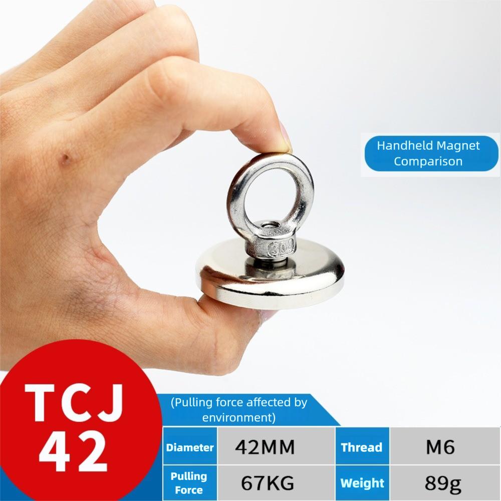 High Pull Force Strong Neodymium Fishing Magnet Wear Resistant Stainless Steel Eyebolt Heavy Duty Magnet Durable