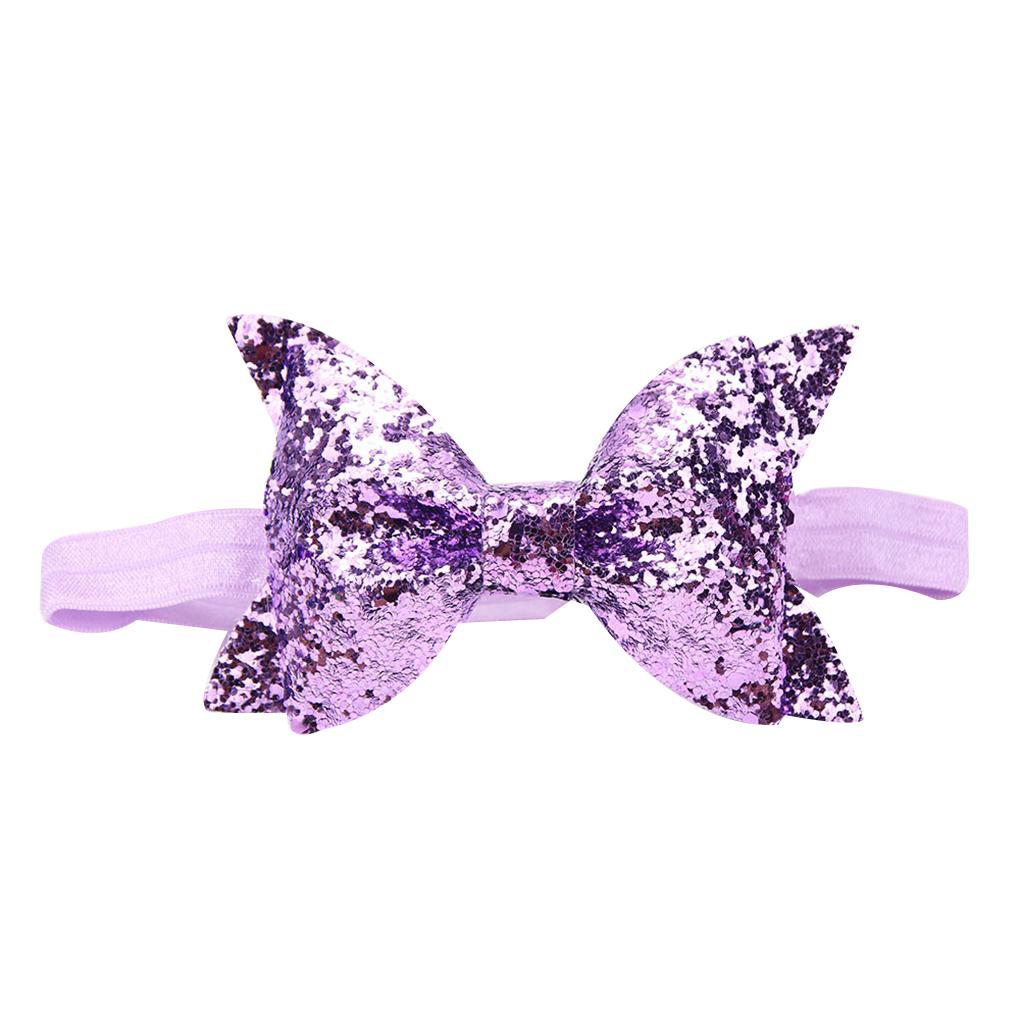 Baby Girls Headbands Bling Sparkly Glitter Sequin Hair Bands Bows Accessories