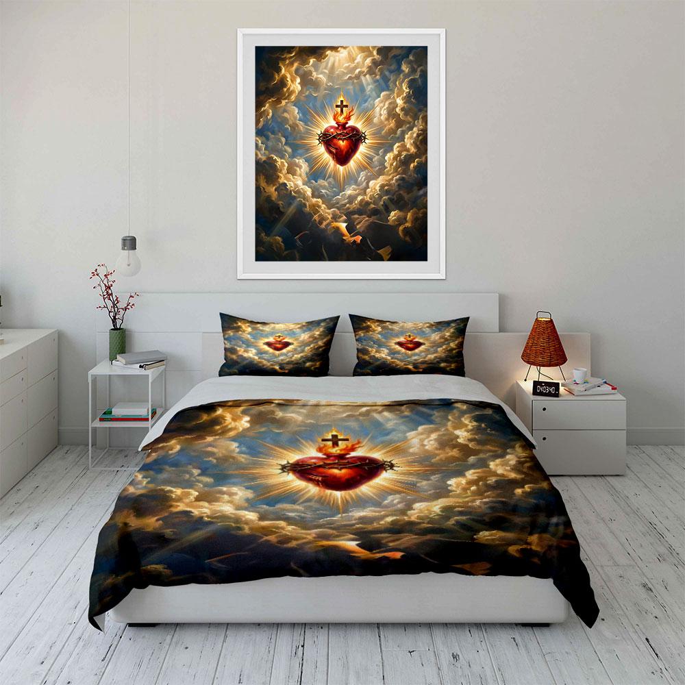 "Heavenly Heart's Radiance" Bedding sets Duvet covers Pillowcases(1* Duvet Cover 2* Pillowcases without duvet insert)