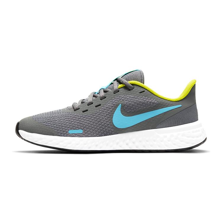 New Nike Revolution 5 'Smoke Grey Chlorine Blue' Gs BQ5671-019