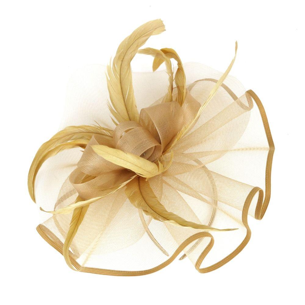 Formal Dress Fascinator Headdress British Retro Wedding Feather Hat Headband  Party