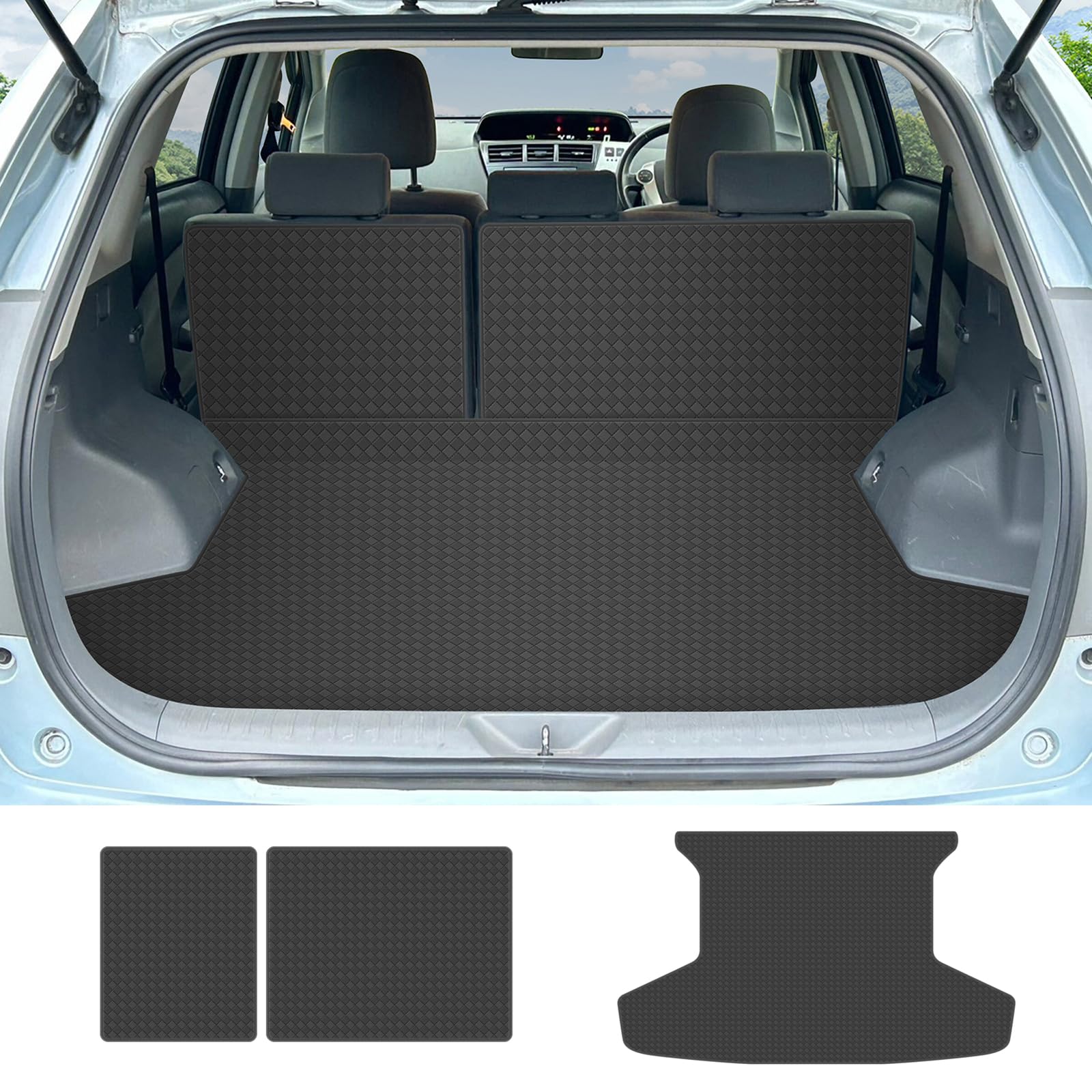 

YORKNEIC Toyota Prius Alpha Багажник 40 Серия со Спинкой Спинка Сиденья Багажника Грузовая Спинка Синтетический Тип B Коврик, (2011-2021), 5-местный, Чехлы,