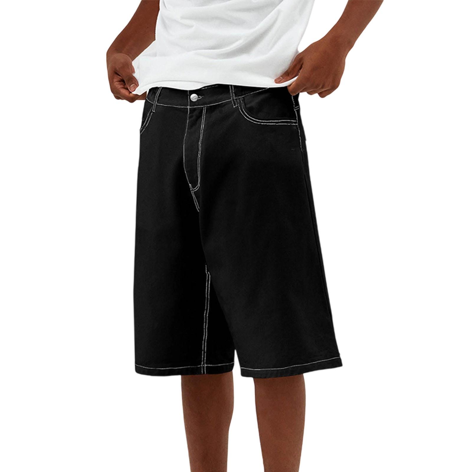 

Мужские летние повседневные шорты винтажные модные джинсовые шорты L чёрный