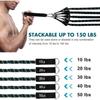Resistance Bands - Set of 5 - 68 Kg - Padded Handles - Door Anchor