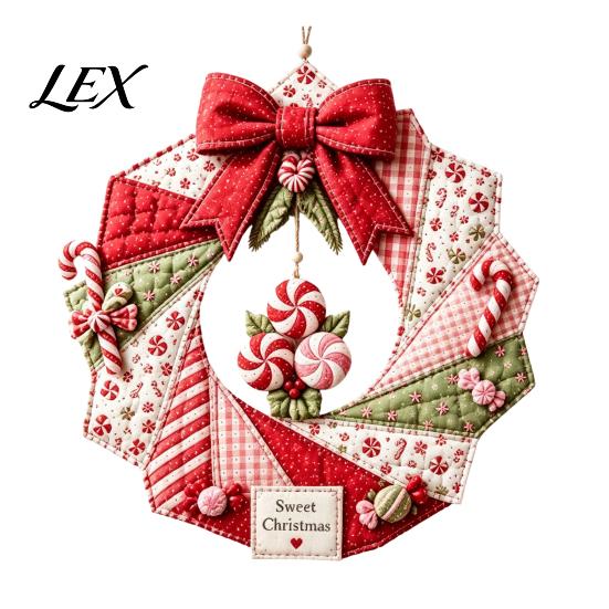Creative DIY Home Decor Projects Patchwork Wreath Craft Kit, Christmas Sewing Seasonal Patterns, Making Kits Farmhouse Fabric Kit for Adults,