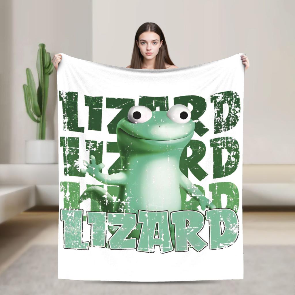 Mantas Divertidas Weirdcore Animal Tom Lagarto Meme de Hoppers Manta de Franela Transpirable para Cubrir Silla Decoración de Sofá,