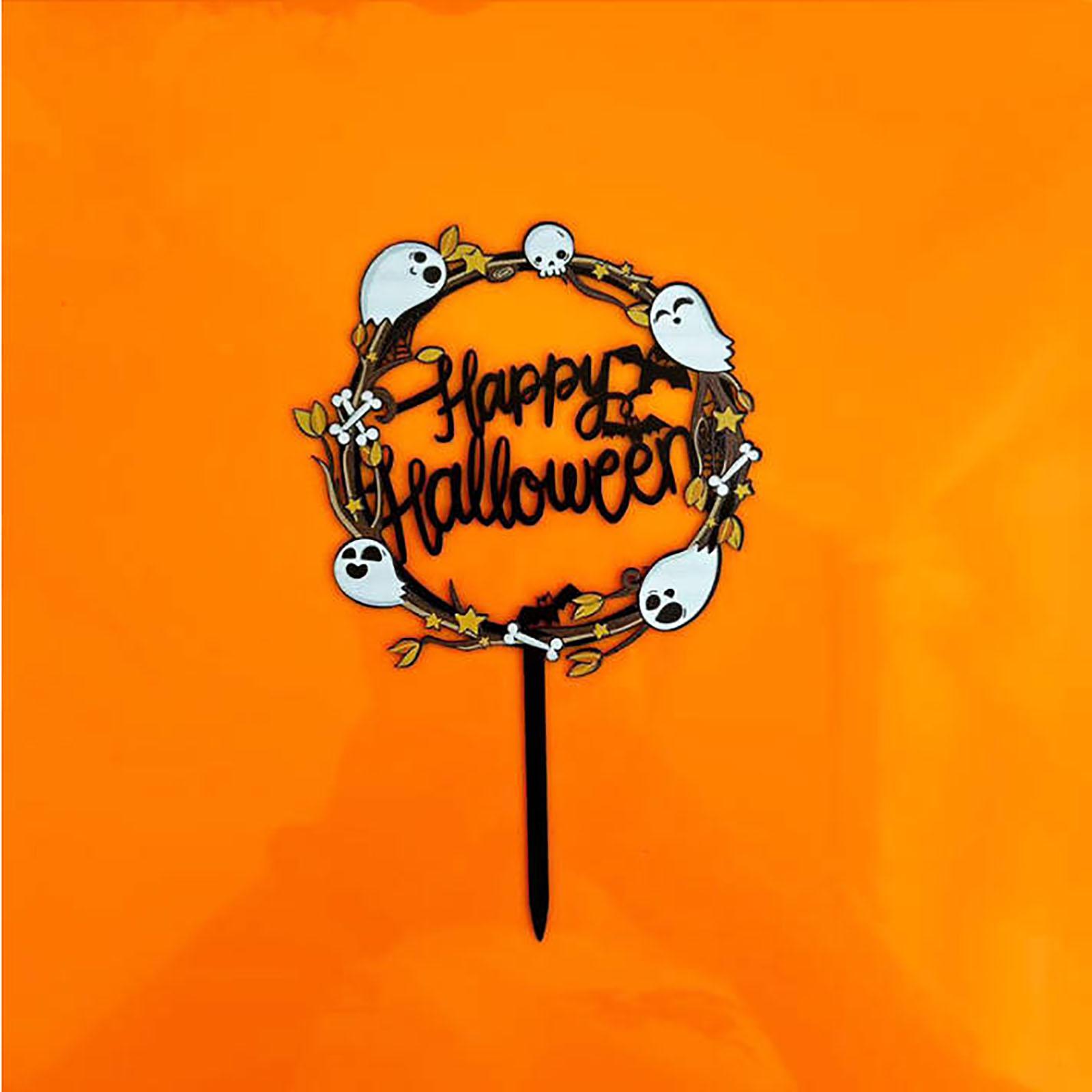 

Halloween Cake Decoration Castle Color Printing Acrylic Cake Card Party Supplies Cake Decoration One Size