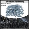50 Pcs M8x1.25 Grease Nipple Fitting Bend 45 Degree Angle Galvanized Steel Grease Zerk Fitting Adapter for Car Truck Automotive Mechanical