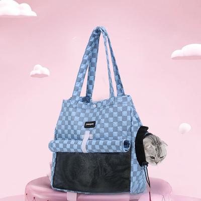 Katzentasche Tragbare Haustiertasche Kleine Tragbare Ein-Schulter Outdoor Atmungsaktiver Katzenrucksack mit Kopföffnung Katzentasche