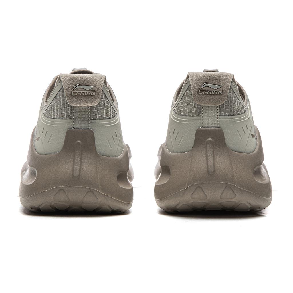 Li Ning Cloud Wave Chaussures Décontractées Confortables Amortissantes Résistantes à l'Usure Basse Top Baskets Homme Gris-Vert AGLW049-1