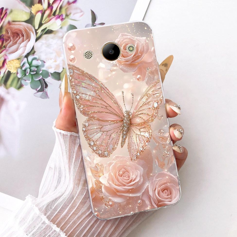 Casing For Huawei Y3 2018 Cover For Huawei Y3 2017 Case Aesthetic Luxury Cute Cat Fashion Butterfly Funny Painted Casing