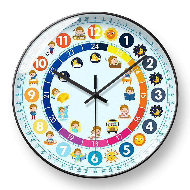 Kids' Educational Cartoon Wall Clock for Learning Time - Silent Clock for Children's Bedroom and School