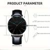 2pcs/set Men's Fashion Ultra Thin Watches Simple Men Business PU Leather Strap Quartz Watch&Bracelet
