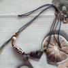 Adjustable Handmade Necklace with Agate Buddha Eye, 3-Eyed Dzi, and 9-Eyed Pendant