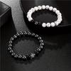 Temu Bestseller: White Turquoise & Black Agate Couple's Cross Bracelet Set