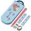 Skater Lunch Box Trio and Made in Studio Ponyo on the TACC2AG Children's Set, Chopsticks, Spoon, Fork, Kids' Cutlery, Antibacterial, Easy-Open