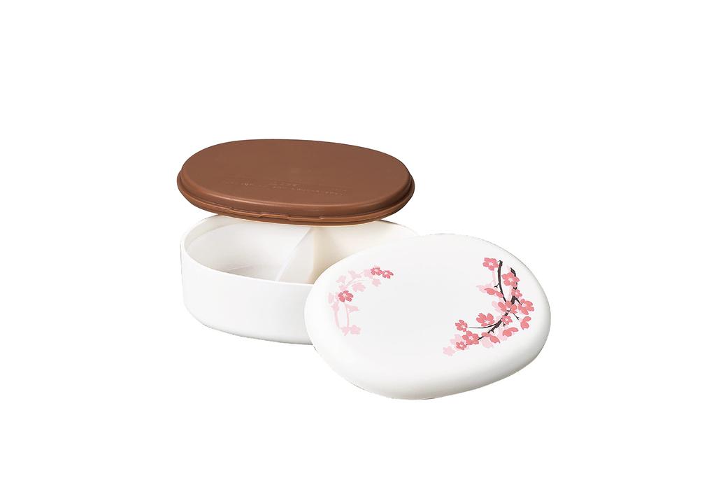 Tatsumiya SAKURA Oval Bento Box 30401 One-Tier (PK) Size Approx. W16.2 D11.3 H5.9