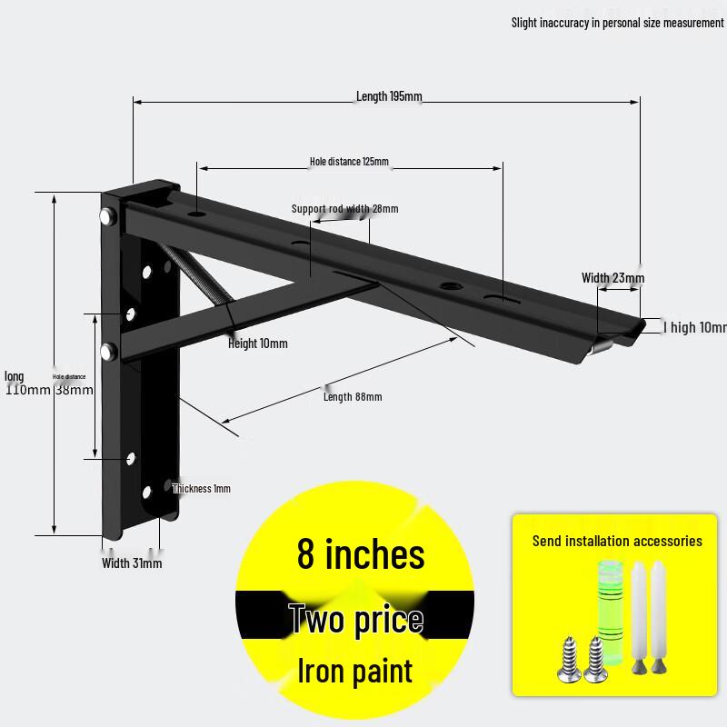 304 Stainless Steel Folding Wall Shelf Bracket Pair
