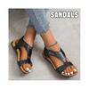 (37, Naranja) Sandalias Planas de Cuero Retro para Mujer Ligeras Antideslizantes Zapatos de Playa para Compras Citas
