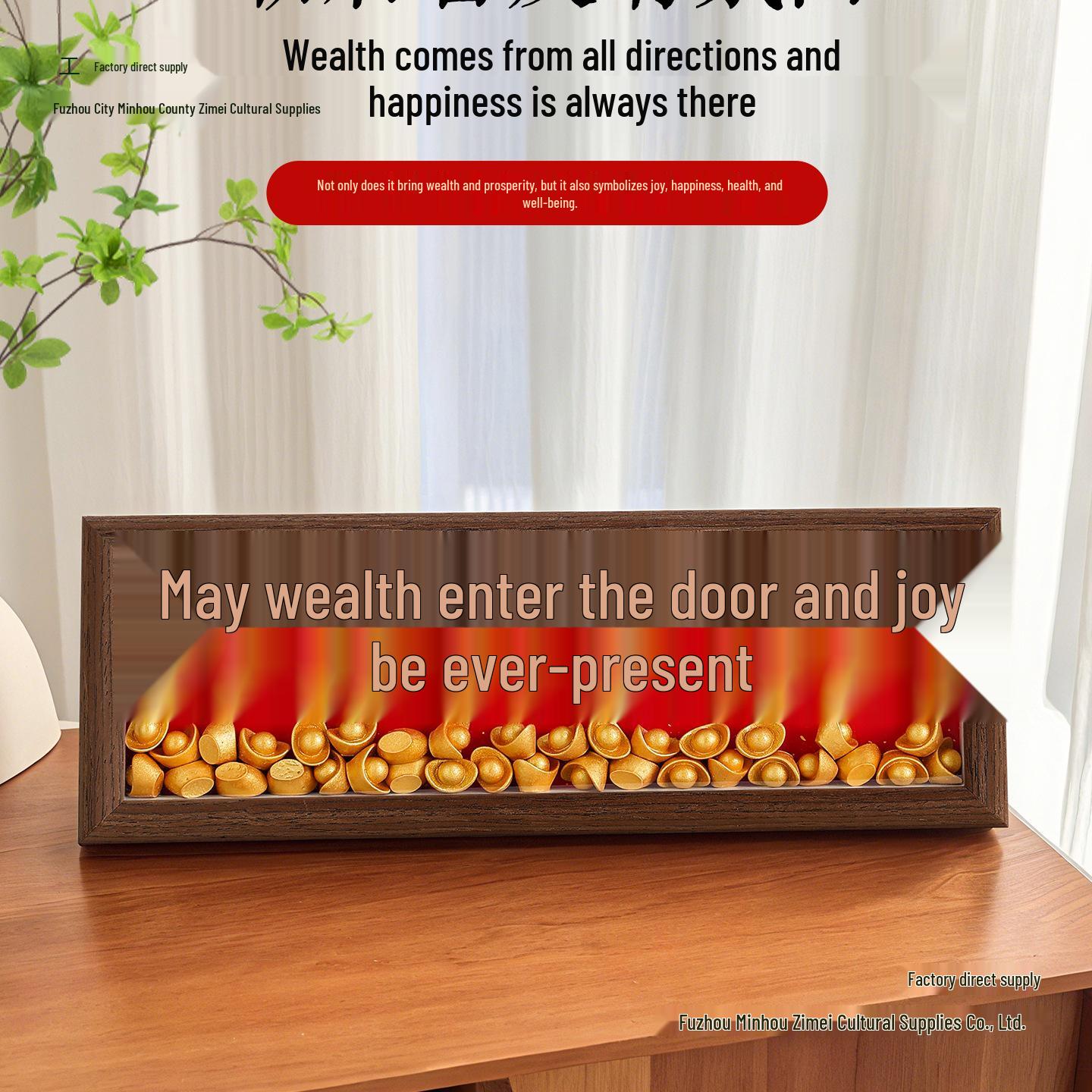 Gold Ingot Wealth-Attracting Housewarming Ornament for Entryway or Desktop Decoration
