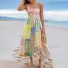 Sommerkleider für Damen UK Ärmellos Rundhalsausschnitt Geometrischer Druck Lässig A-Linie Damen Sommerkleider UK Midi-Kleid Damen Sommerkleider UK