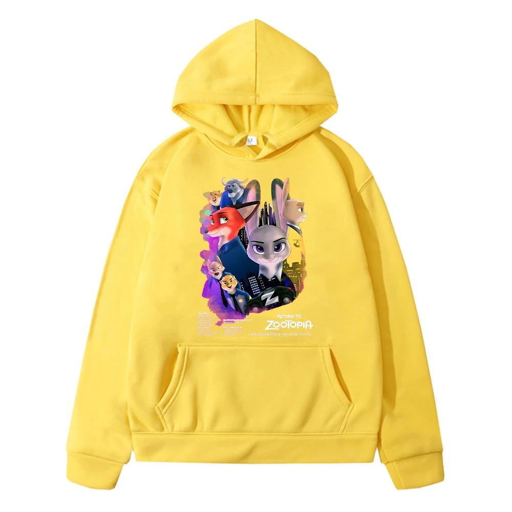 Kawaii Zootopia 2 Print anime hoodie Fleece sweatshirt y2k sudadera Autumn hoodies boy pullover jacket kids clothes girls Boys and girls clothes