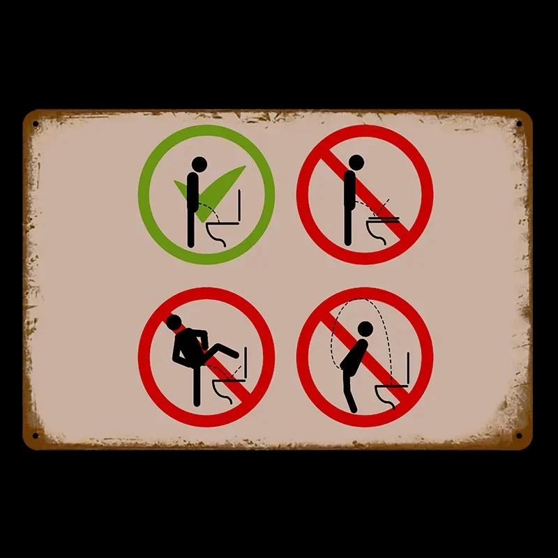 Vintage Funny WC Metal Sign Plaque - Lavatory Toilettes Design - Wall Art Perfect for Bar Club Bathroom Restroom Decoration