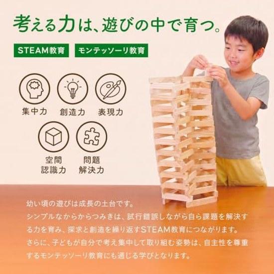 Karakaratsumiki Bausteine Holz Made Japan 240 Teile 100 Präfektur Miyazaki Zeder Unbemalt Pädagogisches Spielzeug Montessori 4 Jahre Geschenk