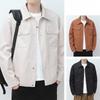 Kurtka wiosenna w jednolitym kolorze męska uniwersalna modna młodzieżowa duży rozmiar płaszcz kurtka z klapami