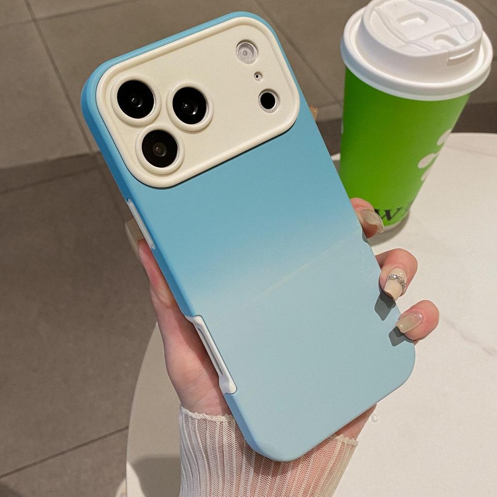 Gradient Hautgefühl Stoßfeste Schutzhülle für iPhone 17 Pro, 16 Pro Max und 15/14 Modelle mit großem Fenster.