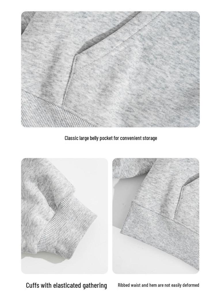 2025 Autumn/Winter Unisex Korean Style Fleece Hoodie for Medium & Large Children