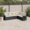 VidaXL Garden Lounge Set with Cushions 6 Pcs, Patio Sofas, Patio Furniture Set, Outdoor Furniture, Black 3252543