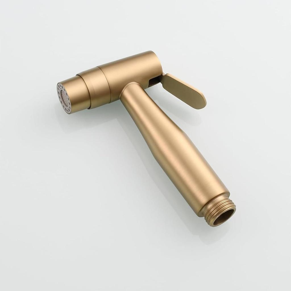 Brushed Gold Bidet Faucet Sprayer Head, Biveah Double Mode Toilet Sprayer Stainless Steel Kitchen Side Sprayer Head Replacement, KXS011BG