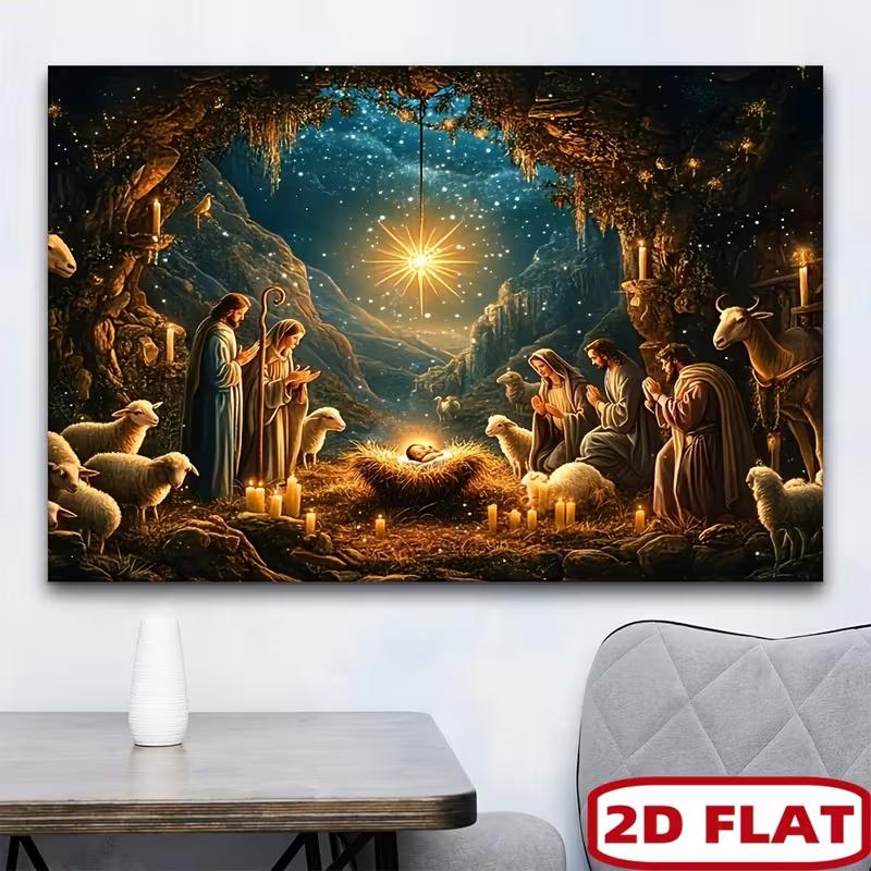 2D Star of Bethlehem Nativity Banner Religious Christmas Church Supplies