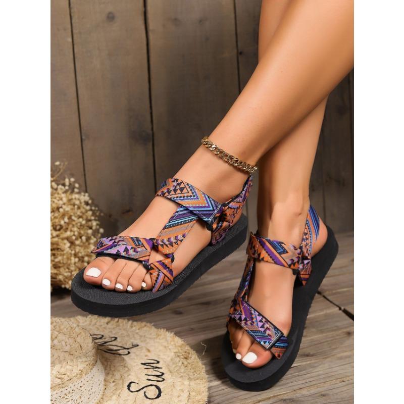 Women's Summer New Platform Color-Block Velcro European and American Sandals