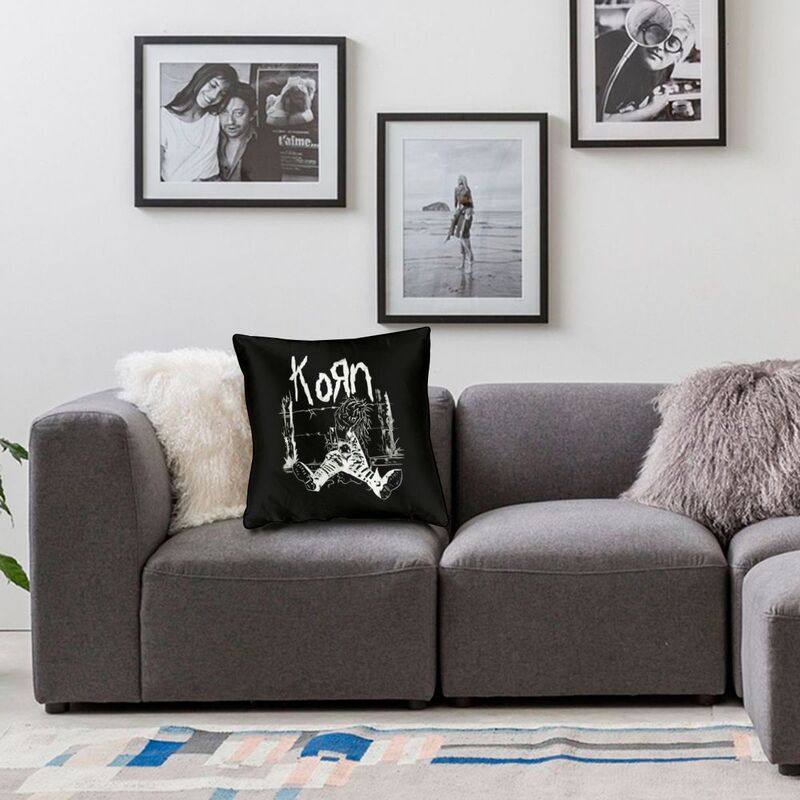 Nu Metal Rock Band Korn Quadratische Kissenhülle Dekoration Kissen Wurfkissen Für Wohnzimmer Doppelseitiger Druck