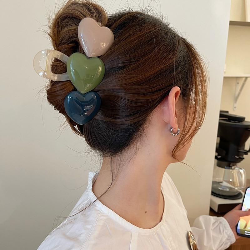 Pince à cheveux en forme de grand cœur, élégante, douce, requin, épingle à cheveux, accessoires pour cheveux féminins, ornement de couvre-chef pour femme, 2023