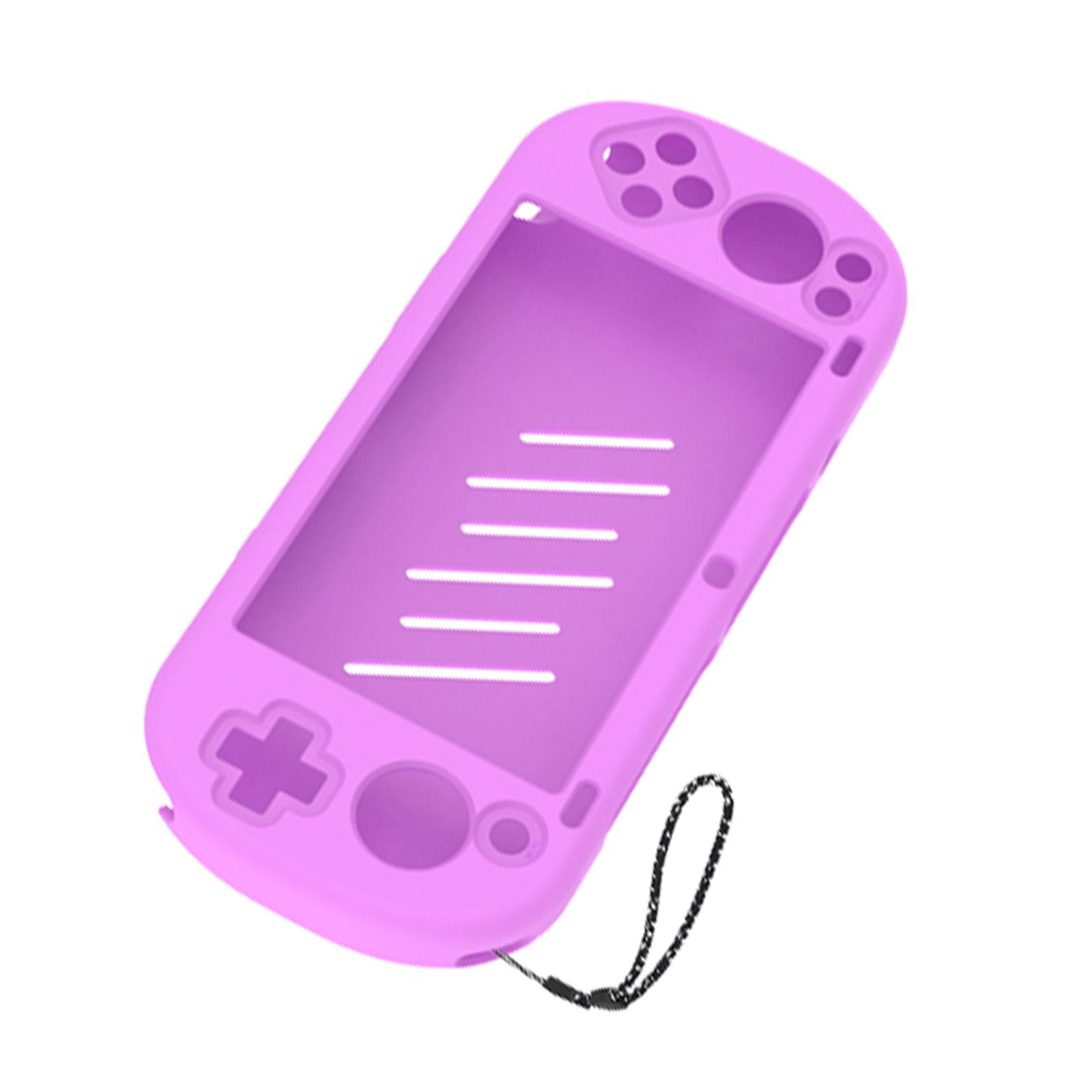 

Корпус с полным покрытием для игровой консоли Trimui Smart Pro, силиконовый защитный чехол, устойчивый к царапинам, со шнурком фиолетовый