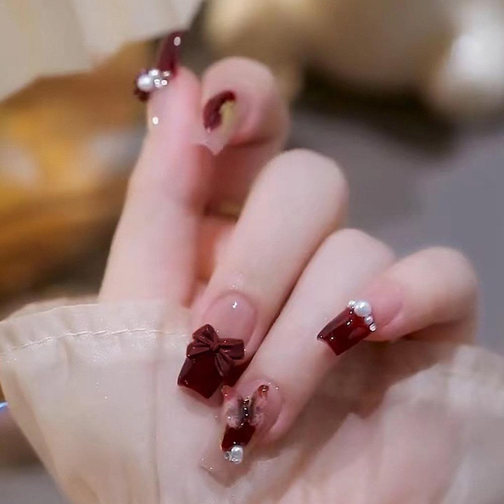 Frühling und Sommer Wind Tragen Nagel Reiner Wunsch Nagelpflaster Aufhellend Abnehmbares Nagelstück Langes und kurzes Nagelstück Fertigprodukt