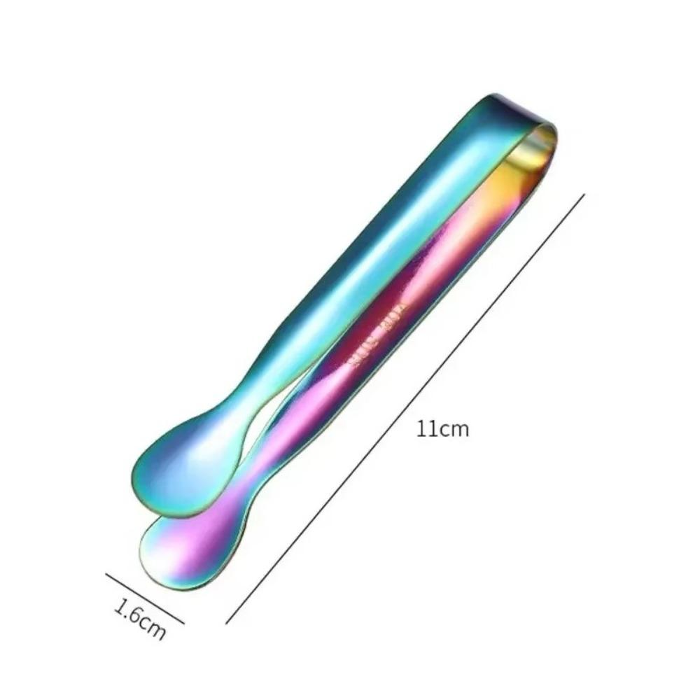 3pcs Stainless Steel Ice Cube Sugar Tongs Thickened Non Slip Bread Meat Fruit Clamp Ice Clamp Tool Cocktail Ice Tongs Coffee Bar