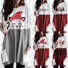 Women's Christmas Color Matching Print Long-sleeved Sweatshirt Casual Blouse
