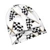 Racing Flag Pattern, Chequered or Checkered Classic Knit Hat for Adults Available In Versatile Tones Ideal for Subtle Styling During Cool Days or Rela