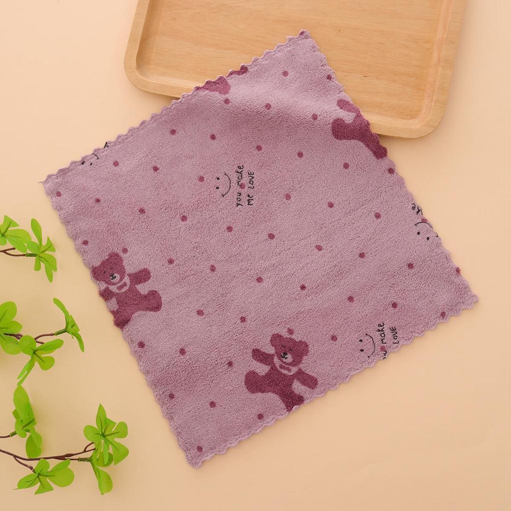 Coral Fleece Absorbent Kitchen Dishcloth - Small, Thick, Easy-to-Use Hand Towel for Dishwashing