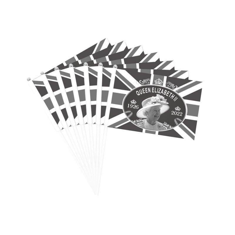 10pcs Handheld Flags Washable Fade-resistant Hd Printing Mini Flags Tribute To The Queen Of England